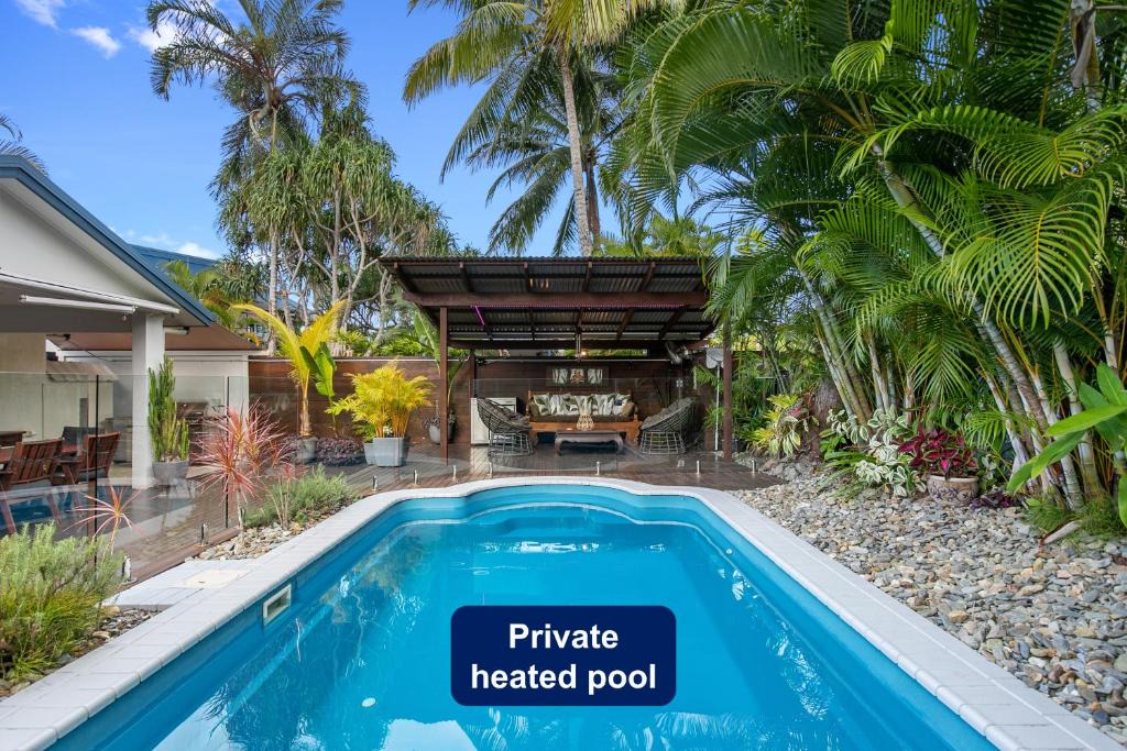 Palm Cove House | Coconut Blue - Private Heated Pool, Walk to Beach, Restaurants & Shops, Tropical Courtyard Shower