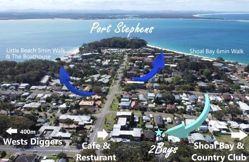 Nelson Bay House | 2Bays Studio- Walk to 2 Beaches! Perfect Location with Private Courtyard & BBQ