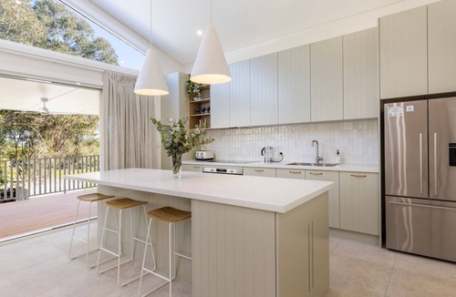 Culburra Beach House | Carramar - Fireplace - Absolute Waterfront