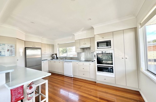 Crowdy Head House | Fabulous views from the deck across Crowdy Bay,the harbour,ocean and hinterland.