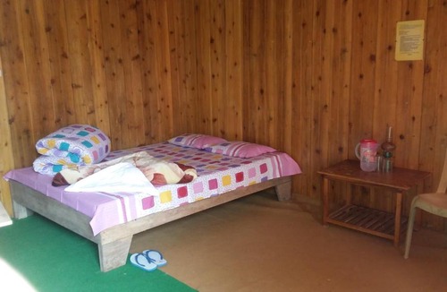 Rishop Cabin | Hollyhocks