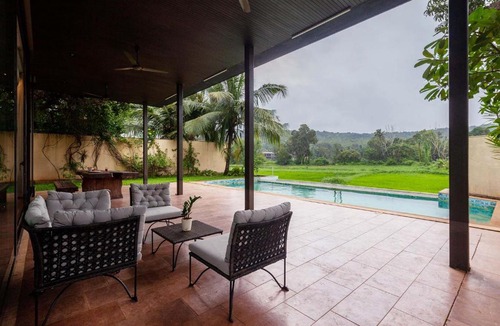 Parra Villa | StayVista Bella Antlia 3BHK, with Pvt Pool & Paddy view- Parra, North Goa