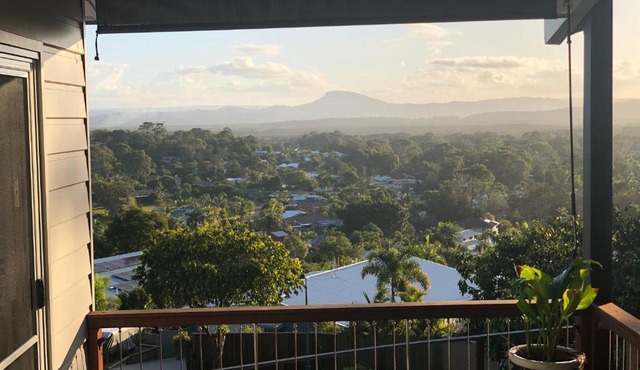 Enjoy own space with a Queen bed, & great views from the deck